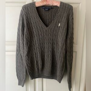 Ralph Lauren Gray Cable Knit Sweater